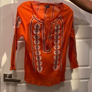 Tolani Orange light weight shirt